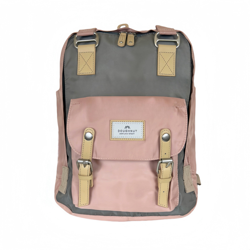 Nailoninė kuprinė su dangteliu, vandeniui atspari donut stiliaus, universalus mokiniams su nešiojamojo kompiuterio skyriaus ir laminuota vidinė kišenė užtrauktuku