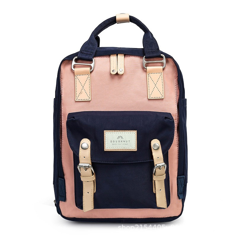 Nailoninė kuprinė su dangteliu, vandeniui atspari donut stiliaus, universalus mokiniams su nešiojamojo kompiuterio skyriaus ir laminuota vidinė kišenė užtrauktuku