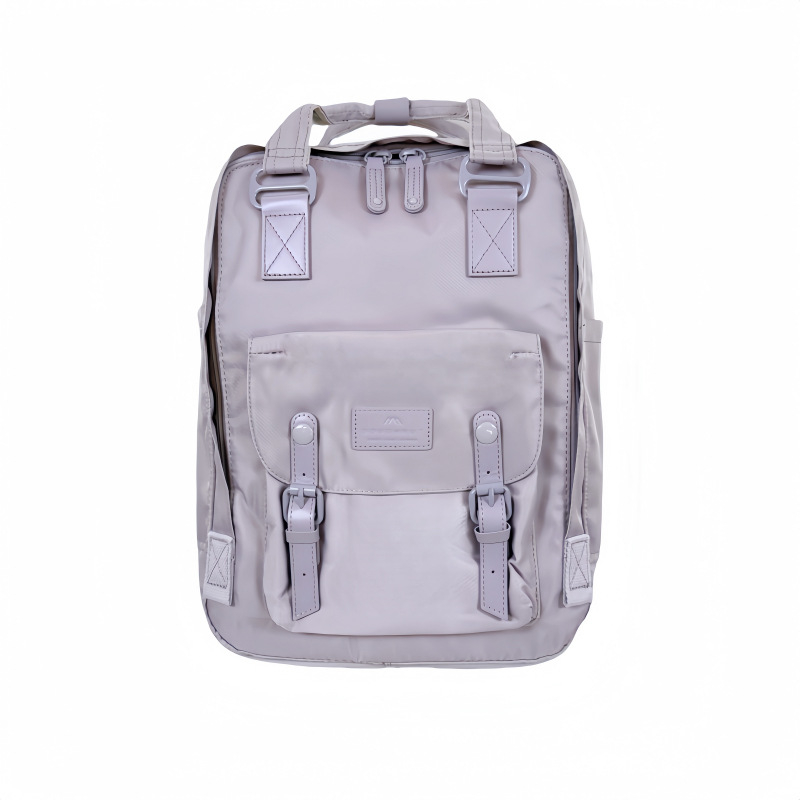 Nailoninė kuprinė su dangteliu, vandeniui atspari donut stiliaus, universalus mokiniams su nešiojamojo kompiuterio skyriaus ir laminuota vidinė kišenė užtrauktuku