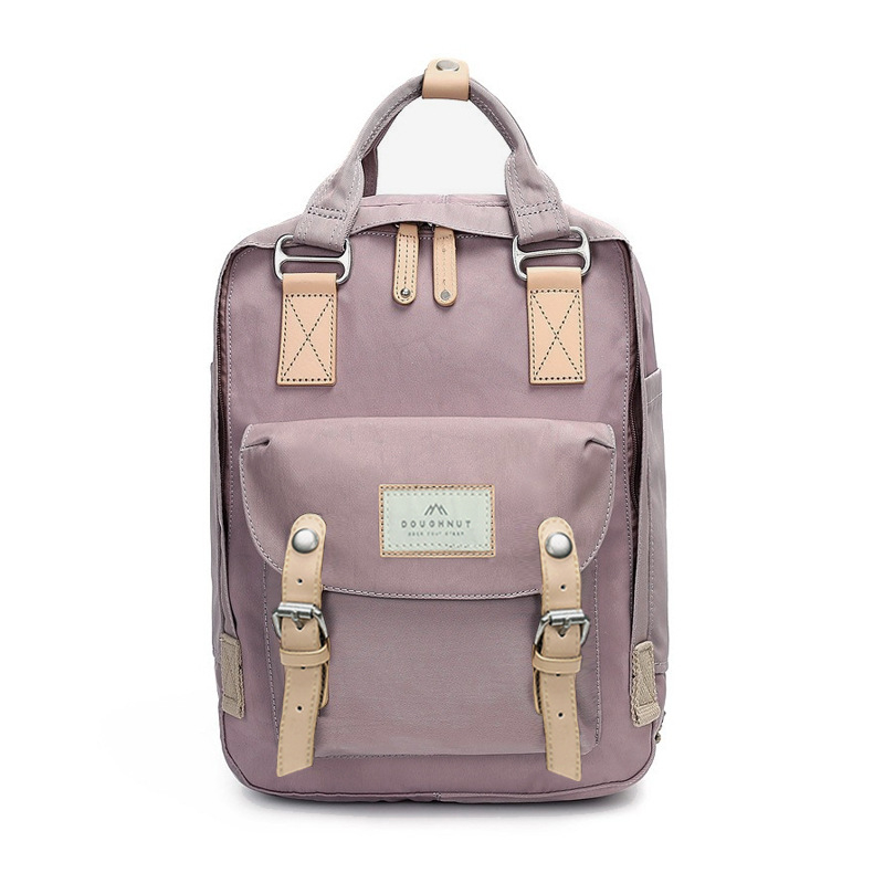 Nailoninė kuprinė su dangteliu, vandeniui atspari donut stiliaus, universalus mokiniams su nešiojamojo kompiuterio skyriaus ir laminuota vidinė kišenė užtrauktuku