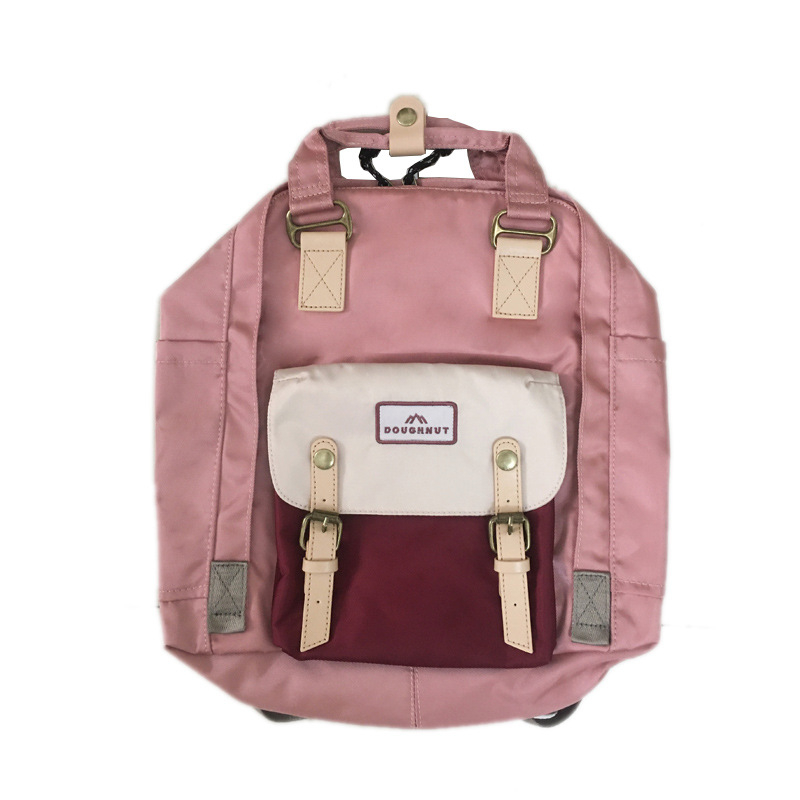 Nailoninė kuprinė su dangteliu, vandeniui atspari donut stiliaus, universalus mokiniams su nešiojamojo kompiuterio skyriaus ir laminuota vidinė kišenė užtrauktuku