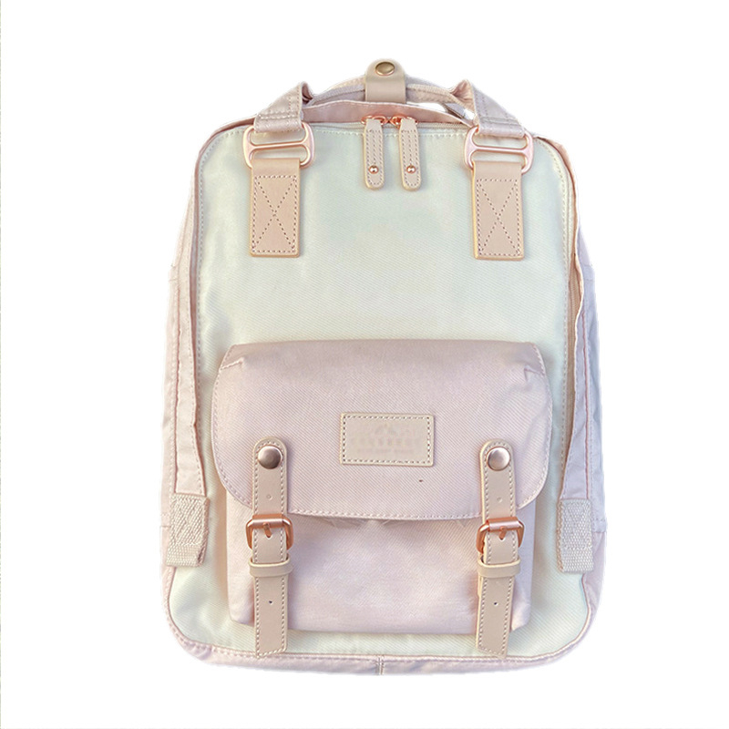 Nailoninė kuprinė su dangteliu, vandeniui atspari donut stiliaus, universalus mokiniams su nešiojamojo kompiuterio skyriaus ir laminuota vidinė kišenė užtrauktuku