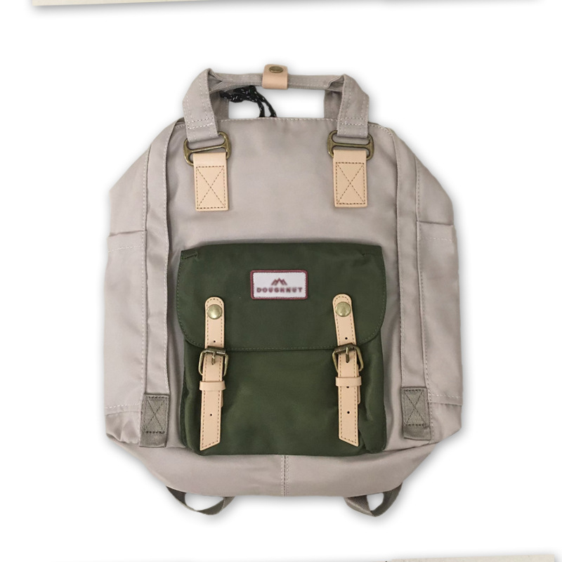 Nailoninė kuprinė su dangteliu, vandeniui atspari donut stiliaus, universalus mokiniams su nešiojamojo kompiuterio skyriaus ir laminuota vidinė kišenė užtrauktuku