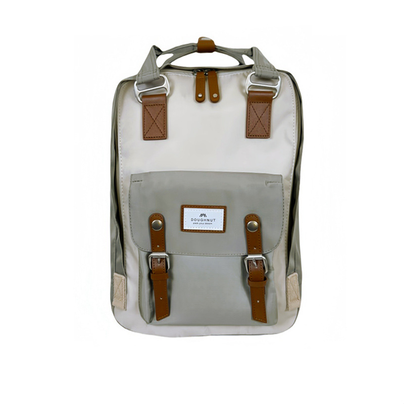 Nailoninė kuprinė su dangteliu, vandeniui atspari donut stiliaus, universalus mokiniams su nešiojamojo kompiuterio skyriaus ir laminuota vidinė kišenė užtrauktuku