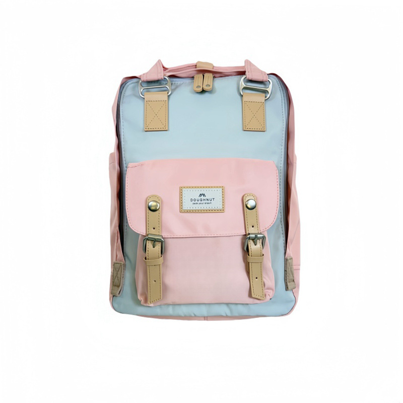 Nailoninė kuprinė su dangteliu, vandeniui atspari donut stiliaus, universalus mokiniams su nešiojamojo kompiuterio skyriaus ir laminuota vidinė kišenė užtrauktuku