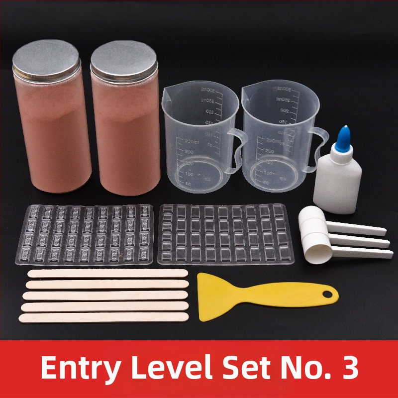 Комплект инструменти за песъчена маса с форми за модели за миниатюрни тухли; неелектричен, еднофункционален, подходящ за деца 0-3 години