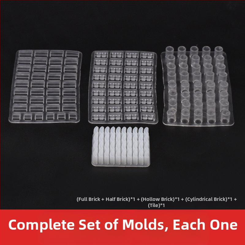 Комплект инструменти за песъчена маса с форми за модели за миниатюрни тухли; неелектричен, еднофункционален, подходящ за деца 0-3 години