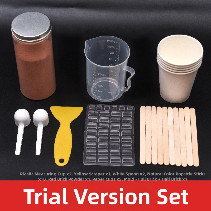 Комплект инструменти за песъчена маса с форми за модели за миниатюрни тухли; неелектричен, еднофункционален, подходящ за деца 0-3 години