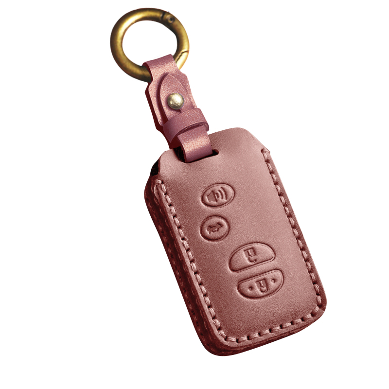 Toyota atslēgu vāciņš no govs ādas, vienkāršs stils, pielāgošana pieejama, saderīgs ar Highlander un Land Cruiser atslēgām