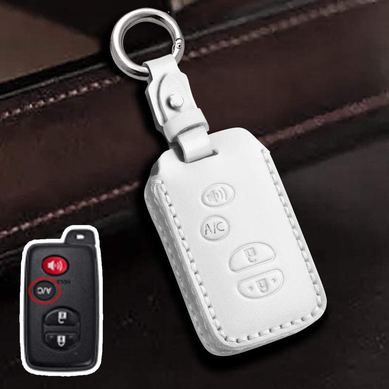 Toyota atslēgu vāciņš no govs ādas, vienkāršs stils, pielāgošana pieejama, saderīgs ar Highlander un Land Cruiser atslēgām