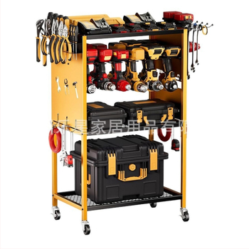 Μεταλλικό κινητό ράφι αποθήκευσης εργαλείων με ρόδες, 3 επίπεδα, βάση στο δάπεδο, σετ 2 τεμαχίων