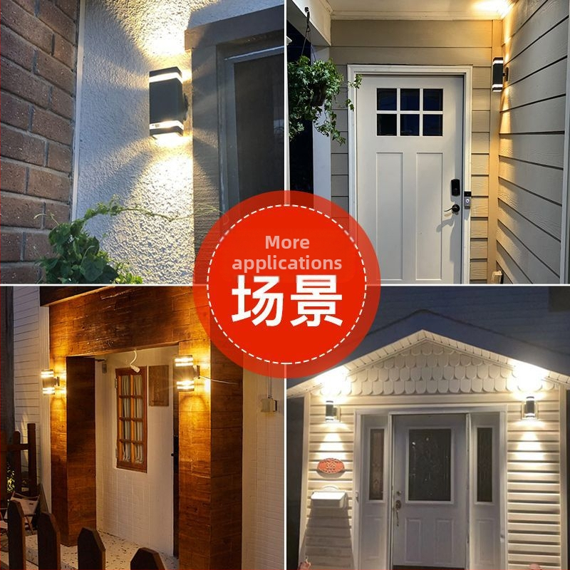 Външна стенна LED лампа – водоустойчива, ABS абажур, алуминиево тяло, квадратна, ниско напрежение ≤36V, за двор и вход