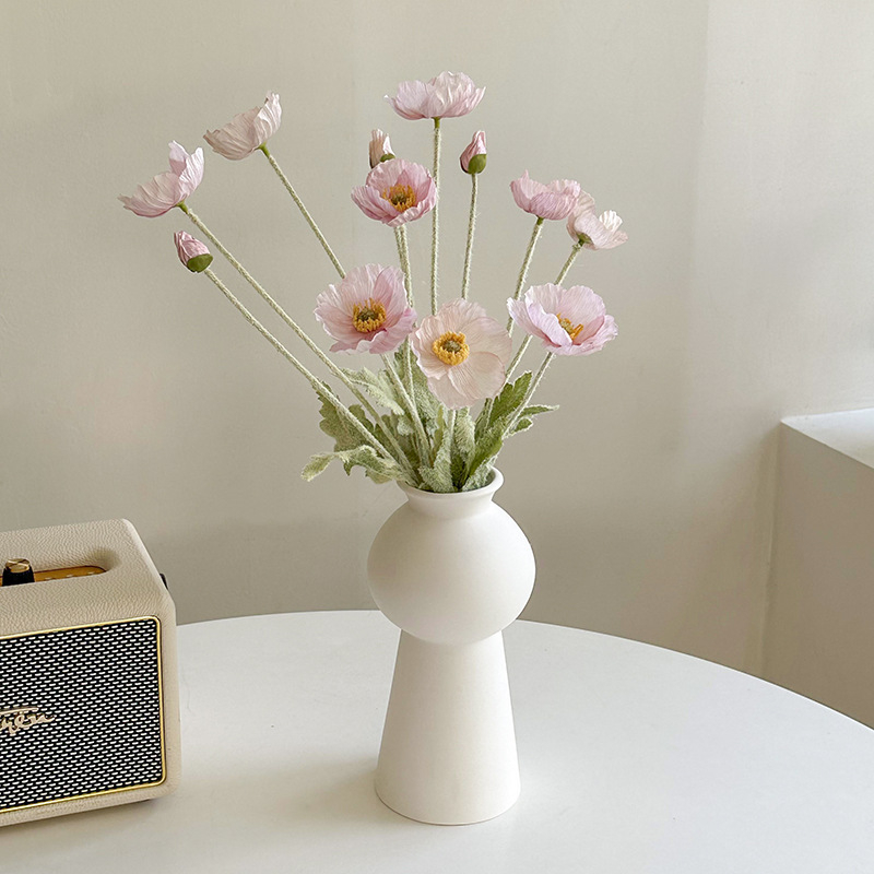 Dirbtinis aguonų žiedas – plastmasės medžiaga, vestuvėms, lauko naudojimui, nuotraukų rekvizitai, namų dekorui