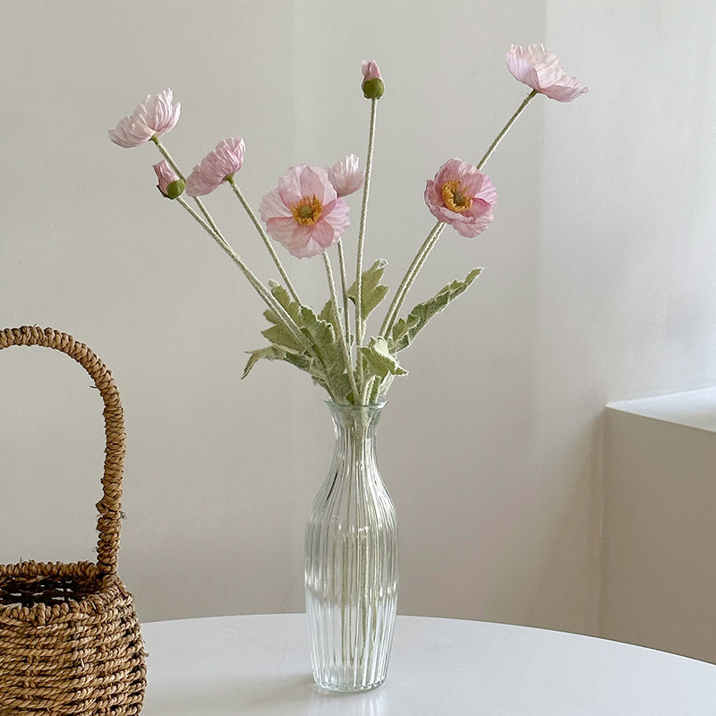 Dirbtinis aguonų žiedas – plastmasės medžiaga, vestuvėms, lauko naudojimui, nuotraukų rekvizitai, namų dekorui