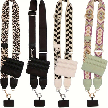 Mobiliojo telefono lanyard su nailono juosta, poliesterio virvė ir metalo sagtis; unisex cross-body dizainas; pridedamas pakabukas.