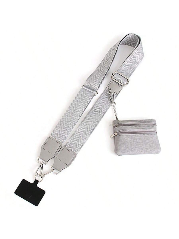 Mobiliojo telefono lanyard su nailono juosta, poliesterio virvė ir metalo sagtis; unisex cross-body dizainas; pridedamas pakabukas.