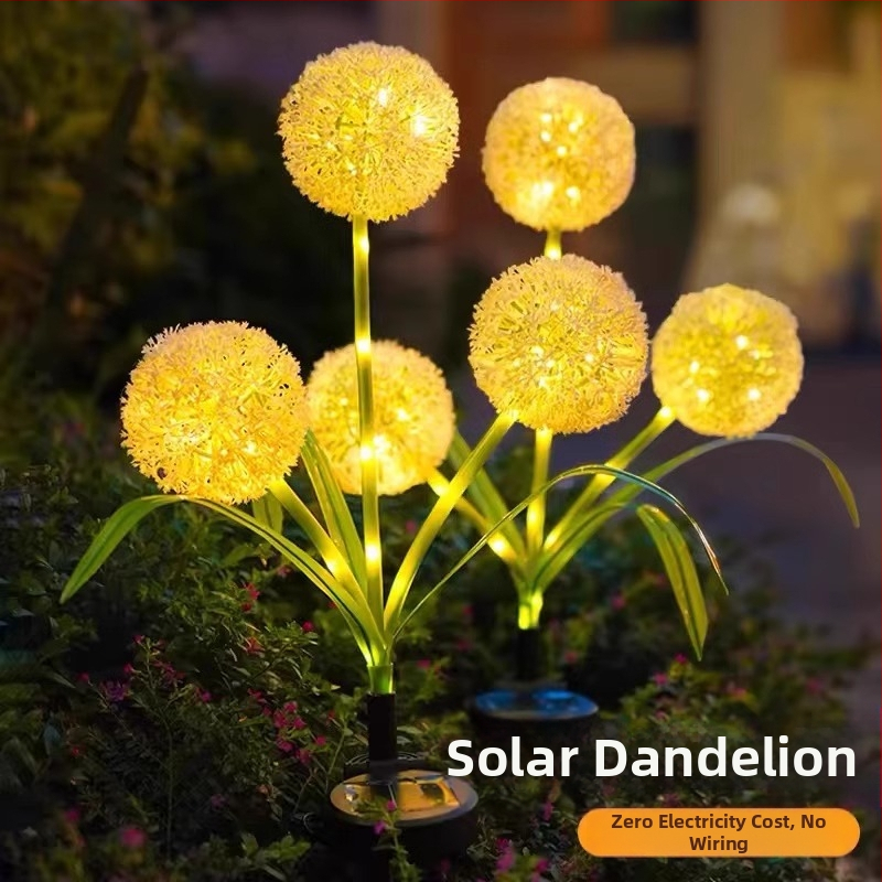 Vonkajšia LED lampa v tvare dandeliónu - silikónové telo, IP65, 3V, prevádzka 6–12 hodín, model 7866