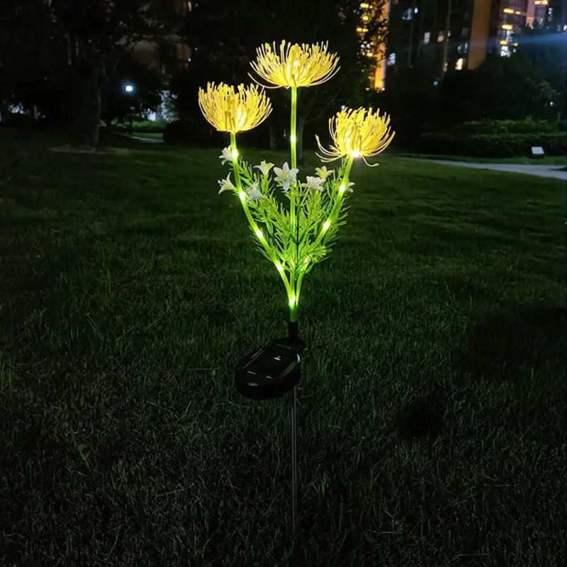 Външна LED лампа под формата на глухарче – силиконово тяло, IP65, 3V, 6–12 ч работа, модел 7866