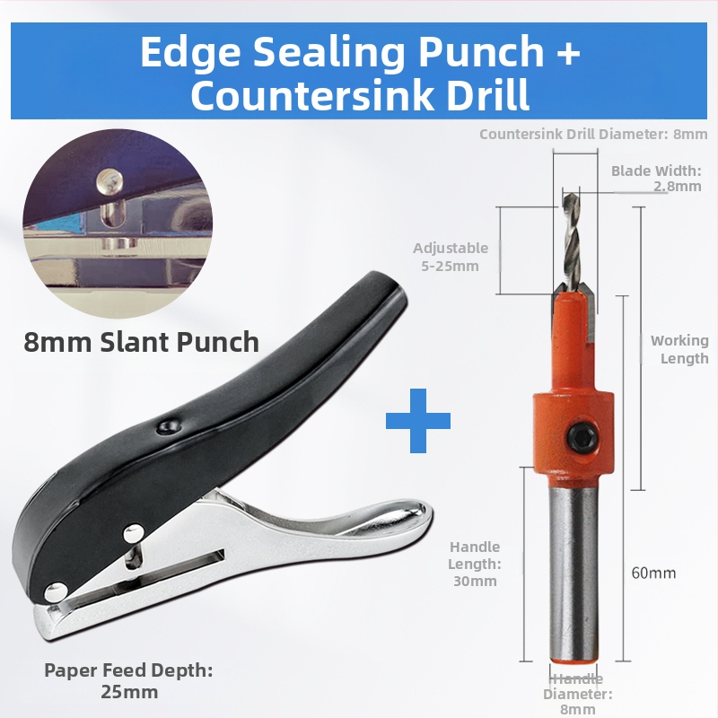 Пробивник за кантова лента, ръчен дървообработващ инструмент за екологични панели, пробиване на дупки