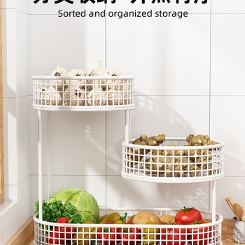 Μεταλλικό ράφι κουζίνας για φρούτα, κρεμμύδια, σκόρδο και τζίντζερ στον πάγκο – χωρίς εγκατάσταση, πολυχρηστικός οργανωτής