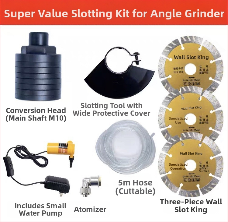 Слотинг приставка за ъглошлайф — еднократно формиране за електрически стенни кабелни канали — инструмент за електротехници