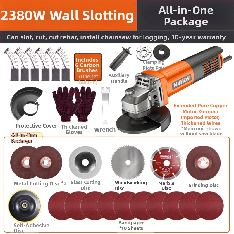 Слотинг приставка за ъглошлайф — еднократно формиране за електрически стенни кабелни канали — инструмент за електротехници
