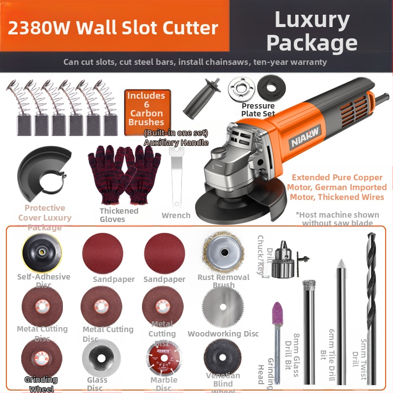 Слотинг приставка за ъглошлайф — еднократно формиране за електрически стенни кабелни канали — инструмент за електротехници