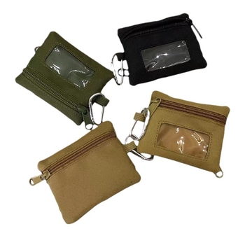 Oksfordo audinio monetų piniginė, unisex mini daugiakomponentė piniginė su ausinėmis, kortelėmis ir raktų kišais, 1 sulankstymas, ultralengva