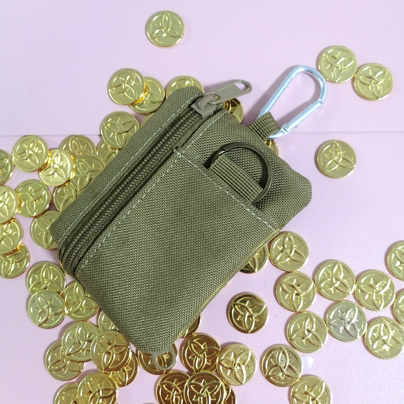 Oksfordo audinio monetų piniginė, unisex mini daugiakomponentė piniginė su ausinėmis, kortelėmis ir raktų kišais, 1 sulankstymas, ultralengva