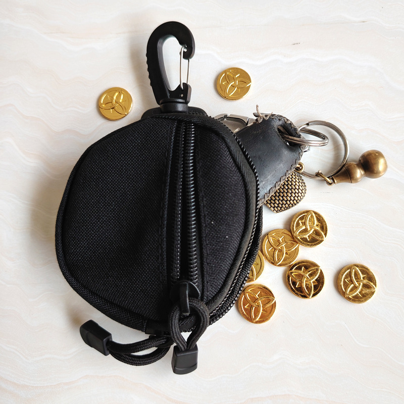 Oksfordo audinio monetų piniginė, unisex mini daugiakomponentė piniginė su ausinėmis, kortelėmis ir raktų kišais, 1 sulankstymas, ultralengva