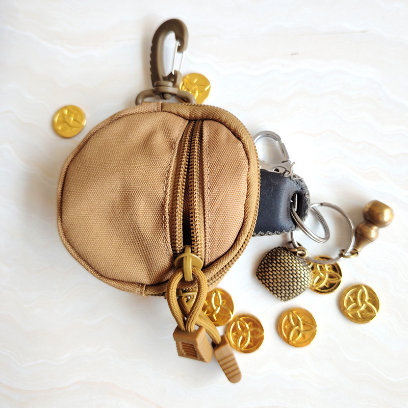 Oksfordo audinio monetų piniginė, unisex mini daugiakomponentė piniginė su ausinėmis, kortelėmis ir raktų kišais, 1 sulankstymas, ultralengva