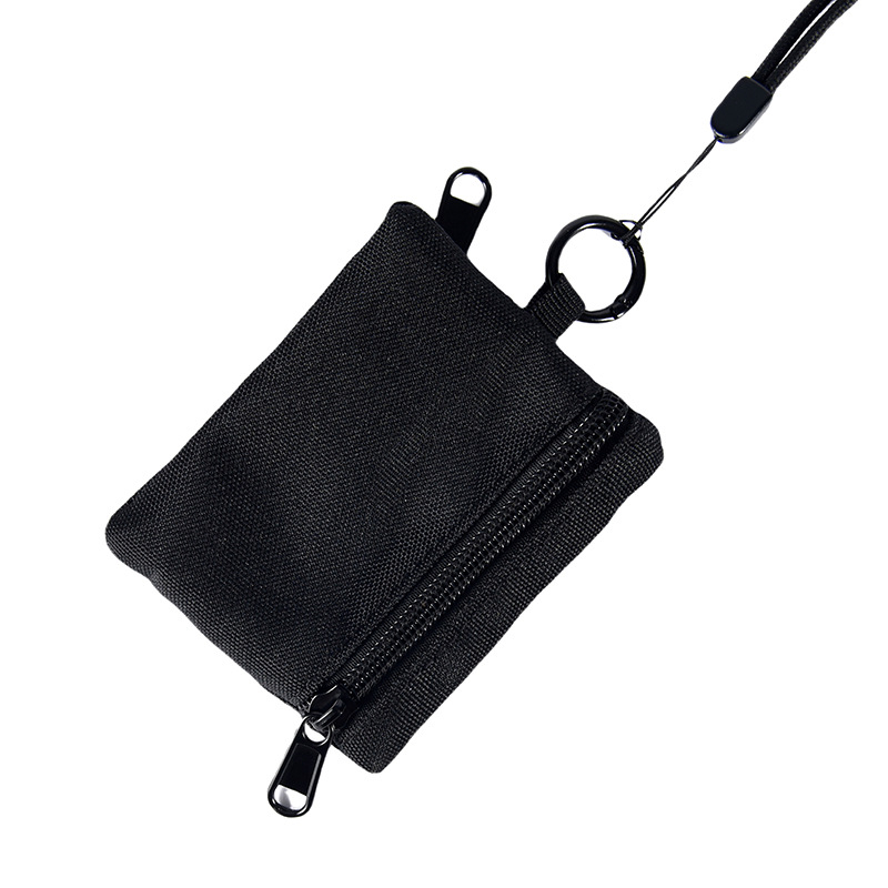 Oksfordo audinio monetų piniginė, unisex mini daugiakomponentė piniginė su ausinėmis, kortelėmis ir raktų kišais, 1 sulankstymas, ultralengva