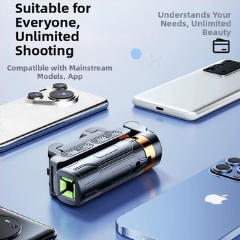 Mini Bluetooth selfiestiks telefonom ar četrkājīgu statīvu, teleskopisks, attēla stabilizācija, iebūvēts apgaismojums, materiāls alumīnija sakausējums + ABS