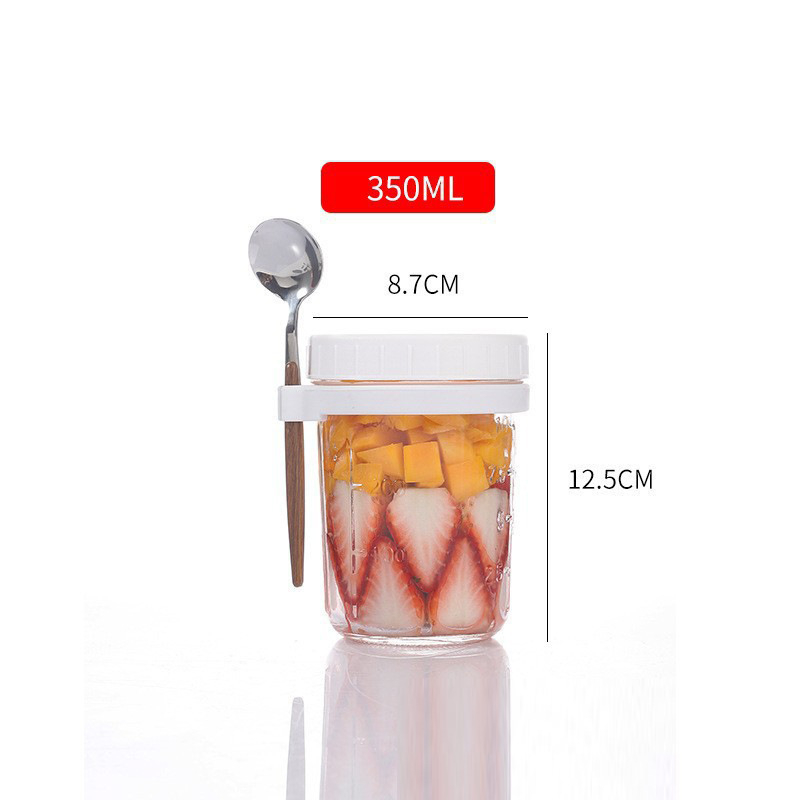 Стъклена чаша за напитки с дръжка и лъжичка, обем 350 мл, сода-лайм стъкло, печатано лого