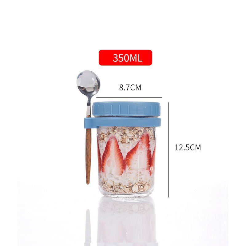 Стъклена чаша за напитки с дръжка и лъжичка, обем 350 мл, сода-лайм стъкло, печатано лого