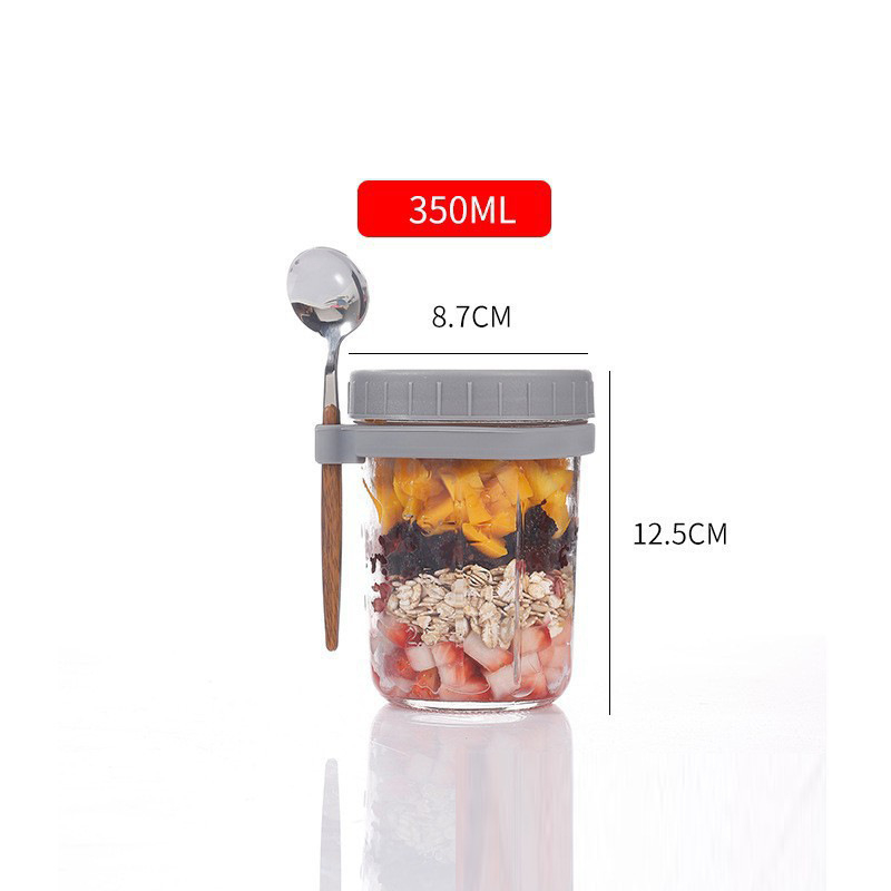 Стъклена чаша за напитки с дръжка и лъжичка, обем 350 мл, сода-лайм стъкло, печатано лого