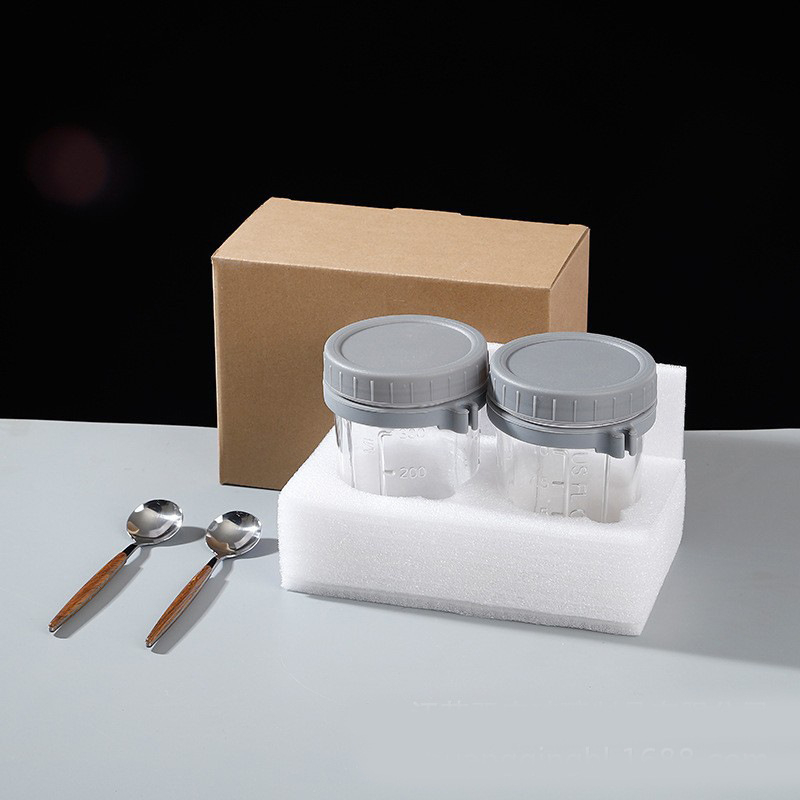 Стъклена чаша за напитки с дръжка и лъжичка, обем 350 мл, сода-лайм стъкло, печатано лого