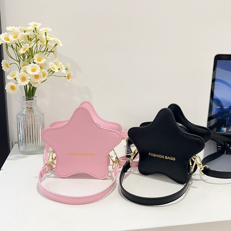 Τσαντάκι ώμου με αστέρι, PU υλικό, ελαφρύ, παιδικό και χαριτωμένο στυλ, γεωμετρικό μοτίβο, κατάλληλο για μαθητές δημοτικού