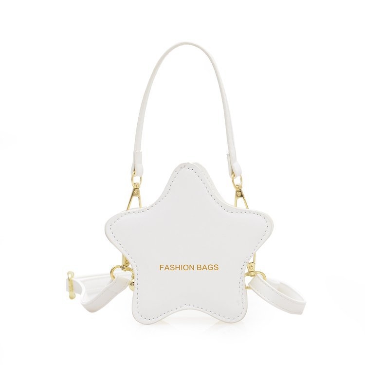 Τσαντάκι ώμου με αστέρι, PU υλικό, ελαφρύ, παιδικό και χαριτωμένο στυλ, γεωμετρικό μοτίβο, κατάλληλο για μαθητές δημοτικού