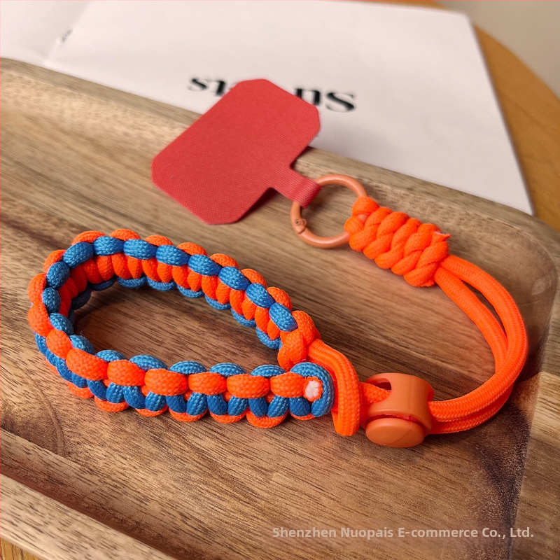 Telefónny náramok na zápästie, nastaviteľný, opletený nylon, ručná práca, unisex, kovová spona, Zhenge