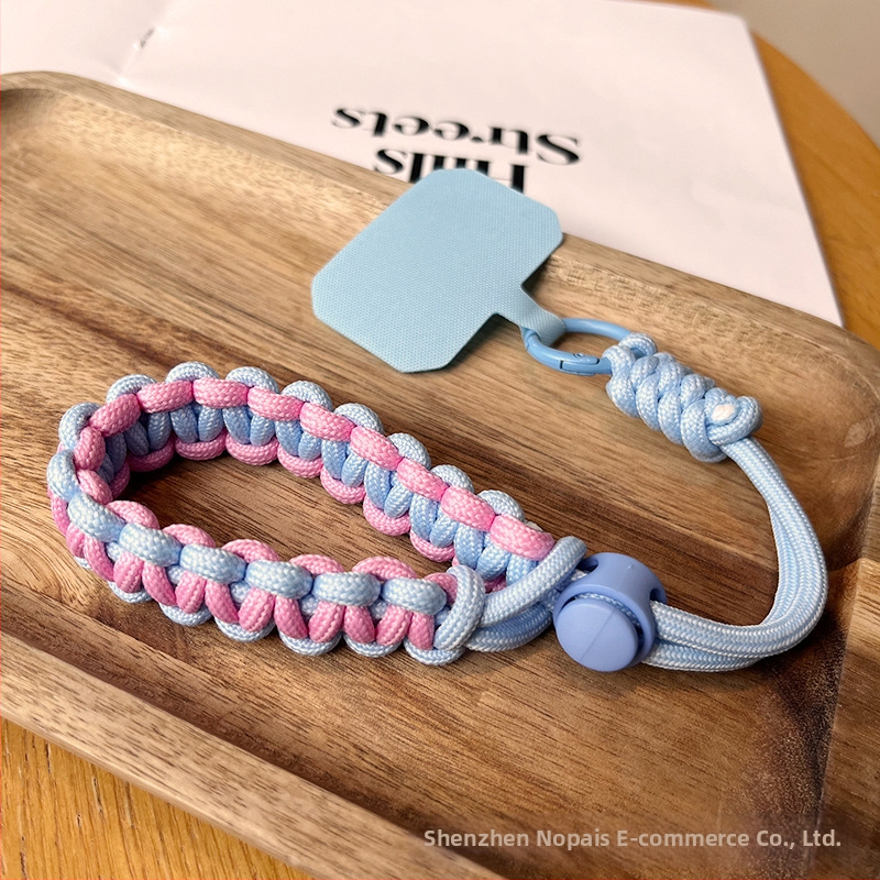 Telefónny náramok na zápästie, nastaviteľný, opletený nylon, ručná práca, unisex, kovová spona, Zhenge