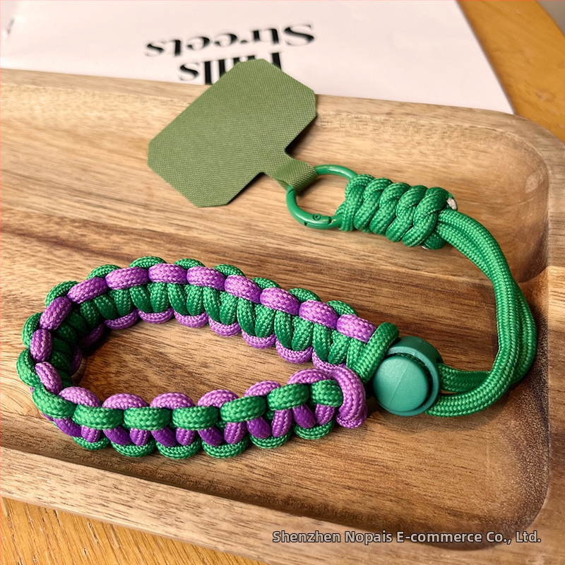 Telefónny náramok na zápästie, nastaviteľný, opletený nylon, ručná práca, unisex, kovová spona, Zhenge