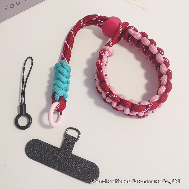 Telefónny náramok na zápästie, nastaviteľný, opletený nylon, ručná práca, unisex, kovová spona, Zhenge