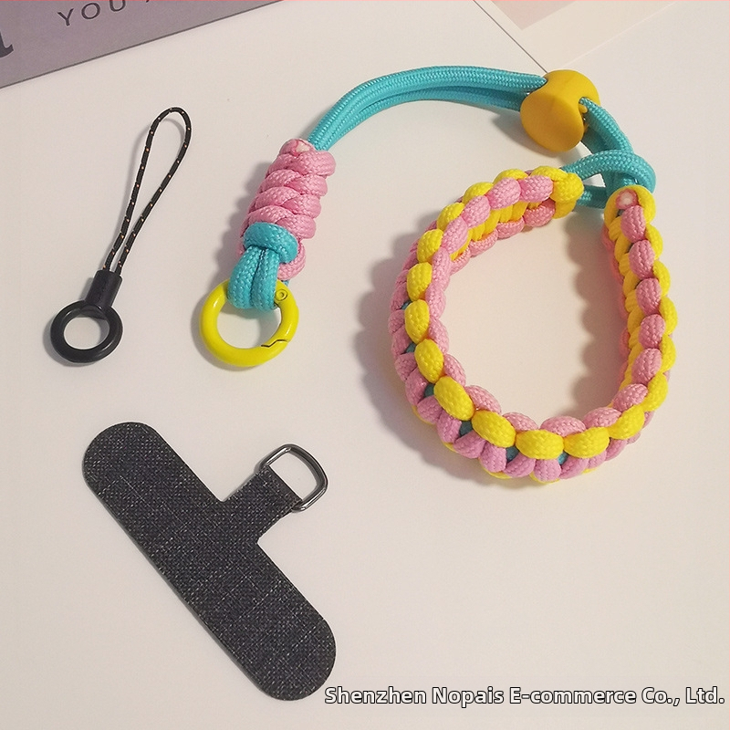 Telefónny náramok na zápästie, nastaviteľný, opletený nylon, ručná práca, unisex, kovová spona, Zhenge