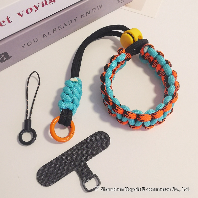 Telefónny náramok na zápästie, nastaviteľný, opletený nylon, ručná práca, unisex, kovová spona, Zhenge