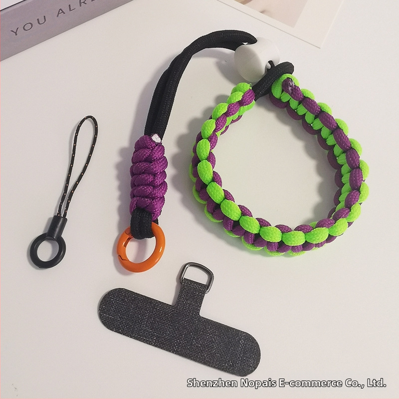 Telefónny náramok na zápästie, nastaviteľný, opletený nylon, ručná práca, unisex, kovová spona, Zhenge