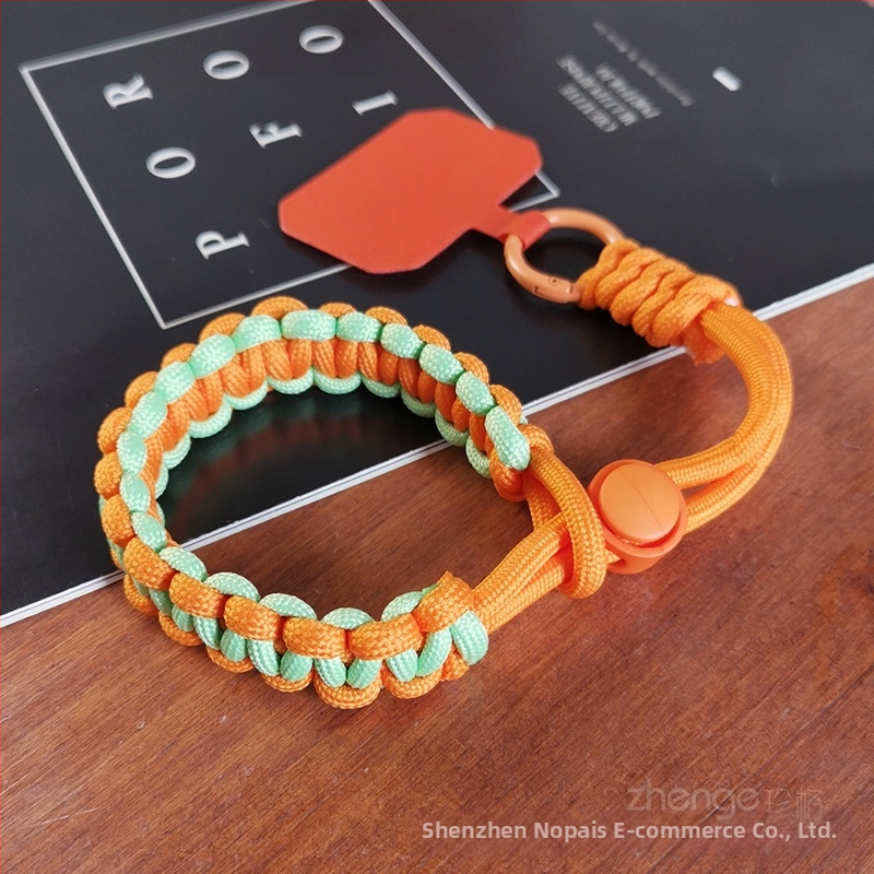 Telefónny náramok na zápästie, nastaviteľný, opletený nylon, ručná práca, unisex, kovová spona, Zhenge