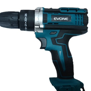 Безжична ударна бормашина с 21V литиево-йонна батерия, самозаключващ патрон, регулируема скорост и въртене напред/назад (критични характеристики: 21V литиево-йонна батерия; самозаключващ патрон; регулируема скорост; въртене напред/назад).