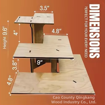 Φορητός ξύλινος εκθεσιακός σταθμός με τρία επίπεδα για σνακ και αγαθά – επιτραπέζιο ράφι έκθεσης