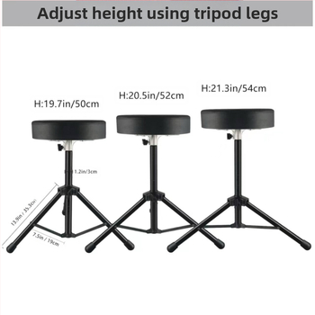 Stolička na bubny, otočná, zosilnená verzia pre dospelých a deti, železná konštrukcia, príslušenstvo pre západné bicie